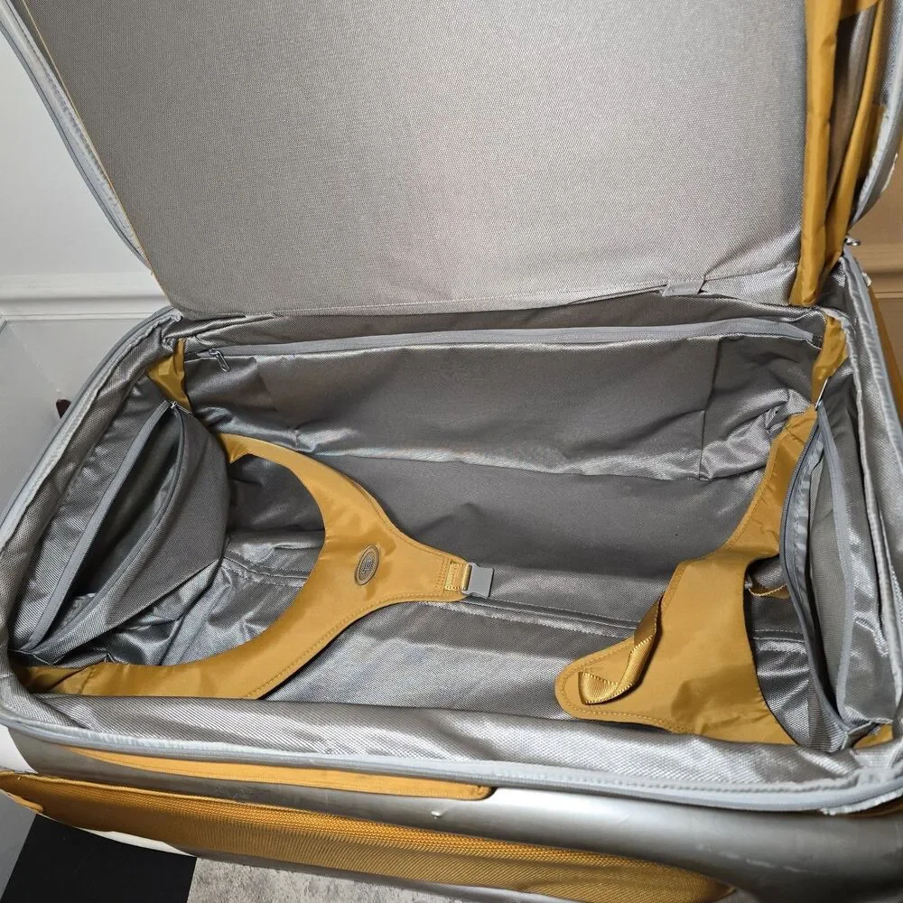 Rare TUMI T3 Yellow Silver Nylon Expandable Wheeled travel luggage Trolley Read*